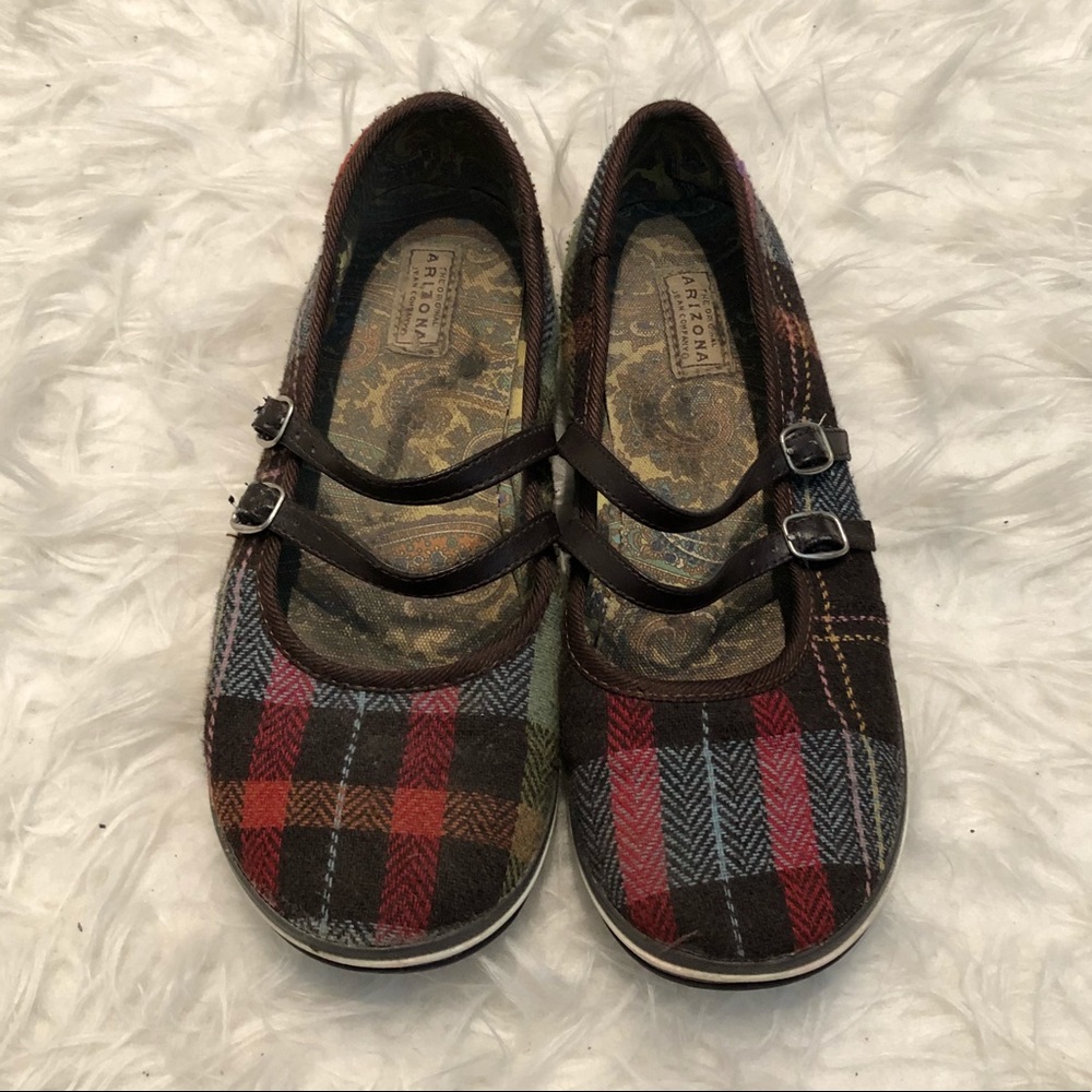 Arizona Plaid Mary Jane Flats